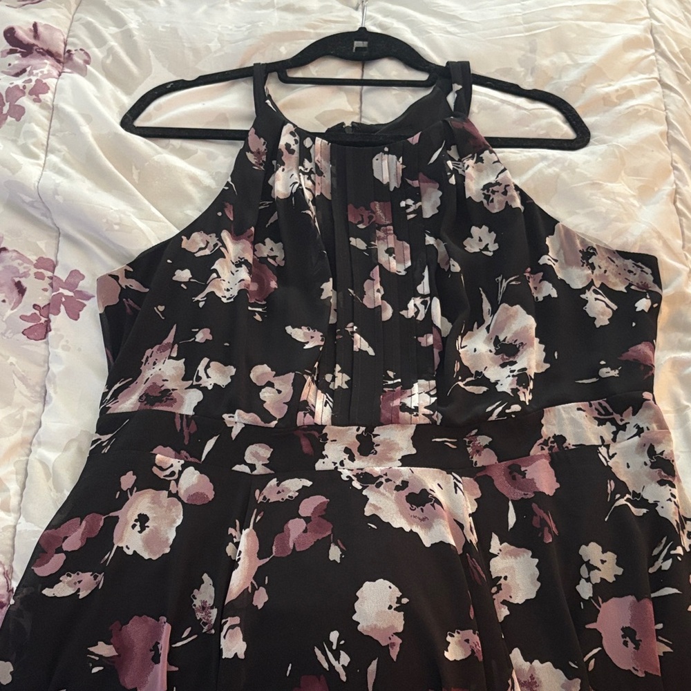 Torrid Floral Ruffled High-Low Maxi Dress - Black Floral sz 12 PTP 20 - Picture 6 of 7